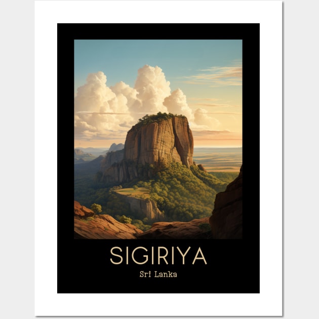 A Vintage Travel Illustration of Sigiriya - Sri Lanka Wall Art by goodoldvintage